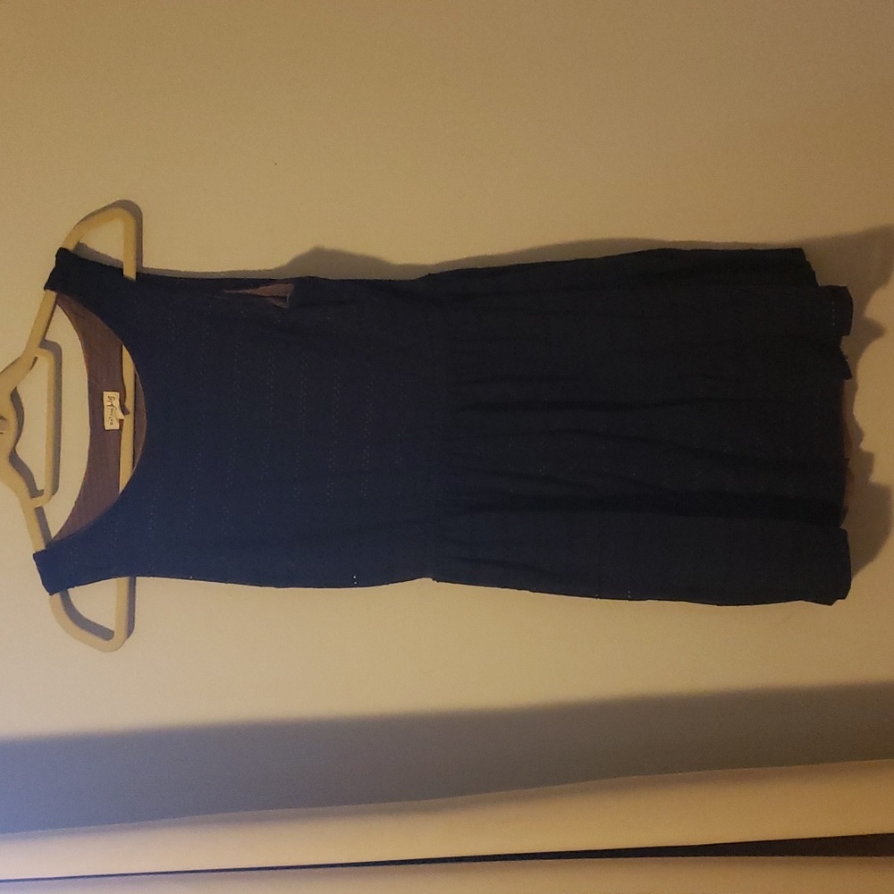 Maison Jules navy eyelet dress with cotton lining